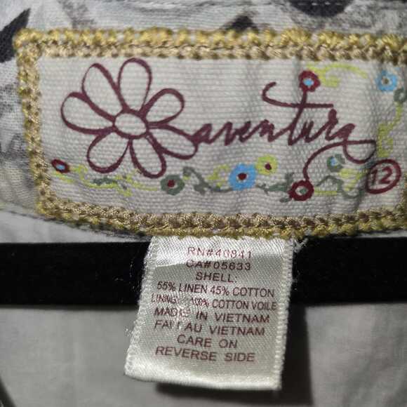 Aventura Womens Linen Blend Dress Size 12 V-Neck Sleeveless Mandala Print Boho - Picture 7 of 7